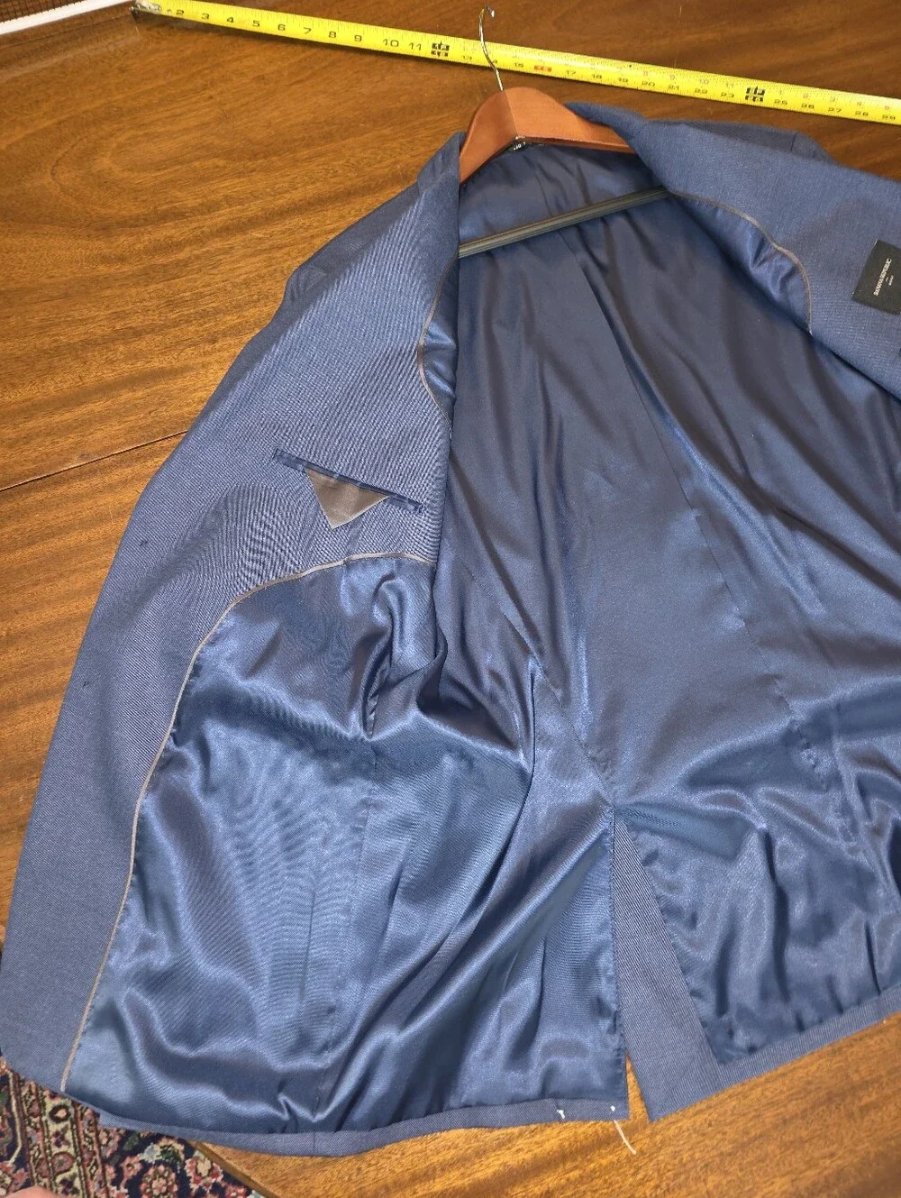NWOT Banana Republic Slim Fit Wrinkle-Resistant Sharkskin Blazer Blue 44R NEW